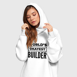 Женское худи-платье The worlds okayest builder, цвет: белый — фото 2