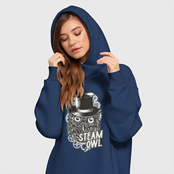 Женское худи-платье Steam owl, цвет: тёмно-синий — фото 2