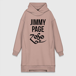 Женское худи-платье Jimmy Page - Led Zeppelin - legend, цвет: пыльно-розовый