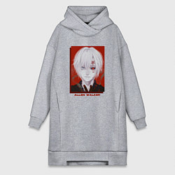 Женское худи-платье Грустный Аллен - D Gray man, цвет: меланж