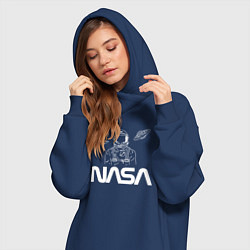Женское худи-платье Nasa - космонавт, цвет: тёмно-синий — фото 2
