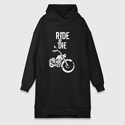 Женское худи-платье Ride or Die винтаж, цвет: черный