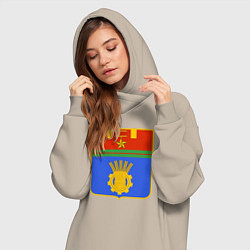 Женское худи-платье Герб Волгограда, цвет: миндальный — фото 2