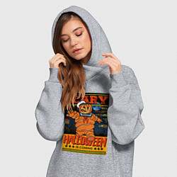 Женское худи-платье Нападение тыквы, цвет: меланж — фото 2