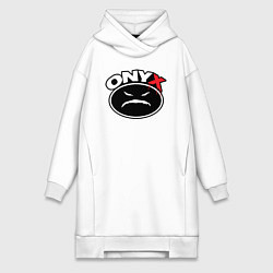 Женское худи-платье Onyx - black logo, цвет: белый