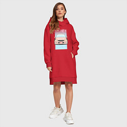 Женское худи-платье Toyota Altezza stance alternative, цвет: красный — фото 2