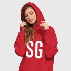 Женское худи-платье SG - BTS, цвет: красный — фото 2