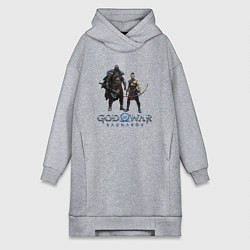 Женское худи-платье Отец и сын GoW Ragnarok, цвет: меланж