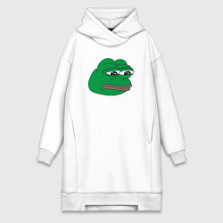 Женское худи-платье Лягушонок Пепе-Frog Pepe, цвет: белый