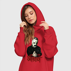 Женское худи-платье Slipknot mask, цвет: красный — фото 2