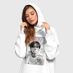 Женское худи-платье Lee Know Stray Kids, цвет: белый — фото 2