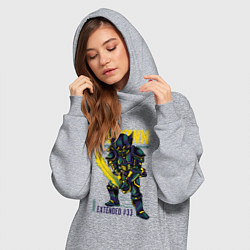 Женское худи-платье Тёмный рыцарь с мечом, цвет: меланж — фото 2