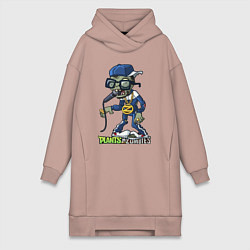 Женское худи-платье Диджей зомби, цвет: пыльно-розовый