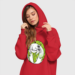 Женское худи-платье Капуста-Нахида, цвет: красный — фото 2
