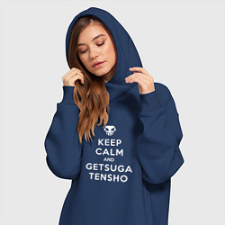 Женское худи-платье Keep calm and getsuga tenshou, цвет: тёмно-синий — фото 2