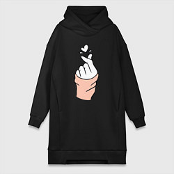 Женское худи-платье Hand click, цвет: черный