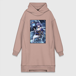 Женское худи-платье Лайла из Геншин импакт, цвет: пыльно-розовый