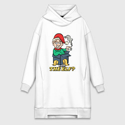 Женское худи-платье What the elf, цвет: белый