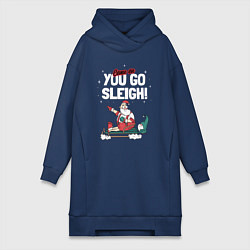 Женское худи-платье Come on you go sleigh, цвет: тёмно-синий
