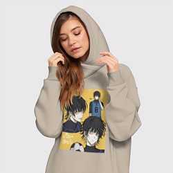 Женское худи-платье Бачира Мегуру - Синяя тюрьма, цвет: миндальный — фото 2