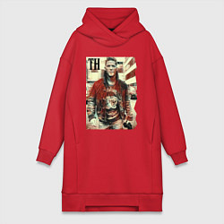 Женское худи-платье Том Харди - кинозвезда, цвет: красный