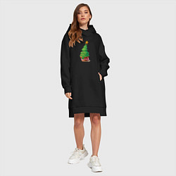 Женское худи-платье Елочка в виде капкейка, цвет: черный — фото 2