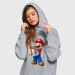Женское худи-платье Марио держит подарок, цвет: меланж — фото 2