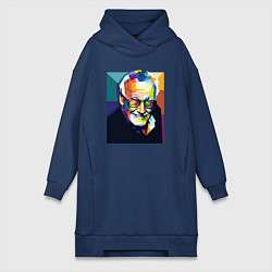 Женское худи-платье Стэн, цвет: тёмно-синий