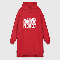 Женское худи-платье Worlds okayest producer, цвет: красный