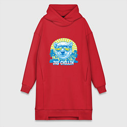 Женское худи-платье Jus chillin, цвет: красный