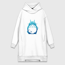 Женское худи-платье Blue Totoro, цвет: белый