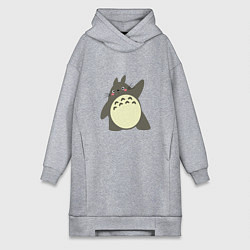 Женское худи-платье Hello Totoro, цвет: меланж