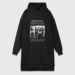 Женское худи-платье Metallica рок группа, цвет: черный