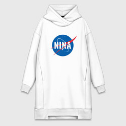 Женское худи-платье Нина в стиле NASA, цвет: белый