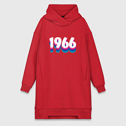 Женское худи-платье Made in 1966 vintage art, цвет: красный
