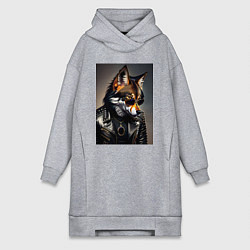 Женская толстовка-платье Волк рокер