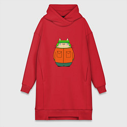 Женское худи-платье Totoro Kyle, цвет: красный
