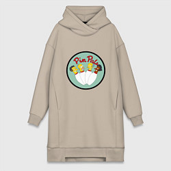 Женское худи-платье Simpsons bowling, цвет: миндальный