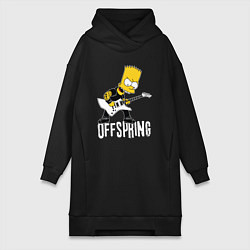 Женское худи-платье Offspring Барт Симпсон рокер, цвет: черный