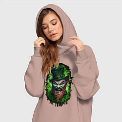 Женское худи-платье НеДобрый лепрекон, цвет: пыльно-розовый — фото 2