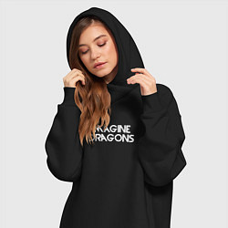 Женское худи-платье Imagine Dragons Radioactive текст песни, цвет: черный — фото 2