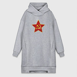Женское худи-платье СССР звезда, цвет: меланж