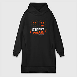 Женское худи-платье Street wear, цвет: черный