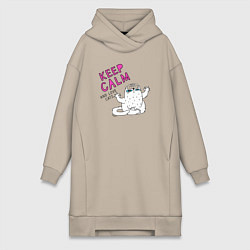 Женская толстовка-платье Keep calm and love cats