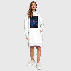 Женское худи-платье Космос, вселенная, цвет: белый — фото 2