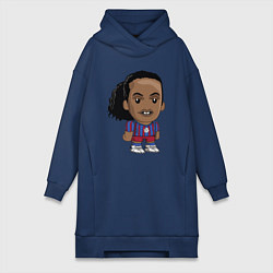 Женское худи-платье Ronaldinho Barcelona, цвет: тёмно-синий