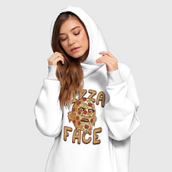 Женское худи-платье Pizza face, цвет: белый — фото 2