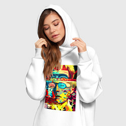 Женское худи-платье Энди Уорхол - поп-арт - автопортрет, цвет: белый — фото 2