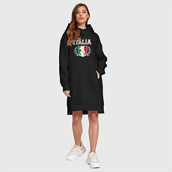 Женское худи-платье Italy map, цвет: черный — фото 2
