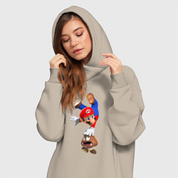 Женское худи-платье Марио на грибе, цвет: миндальный — фото 2